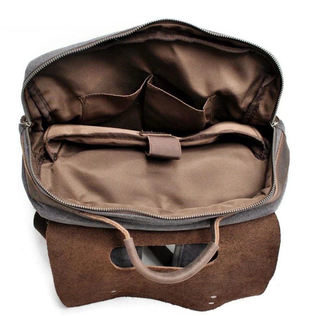 Mochila Osorno — interior abierto, sin notebook